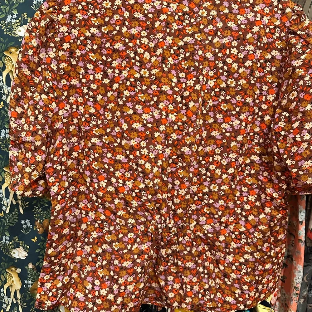 MADEWELL Silk Daylight Top 🌸 “Spring Prairie” 🌸 Vintage Ditsy Floral Print 14 🌸 - Picture 3 of 12